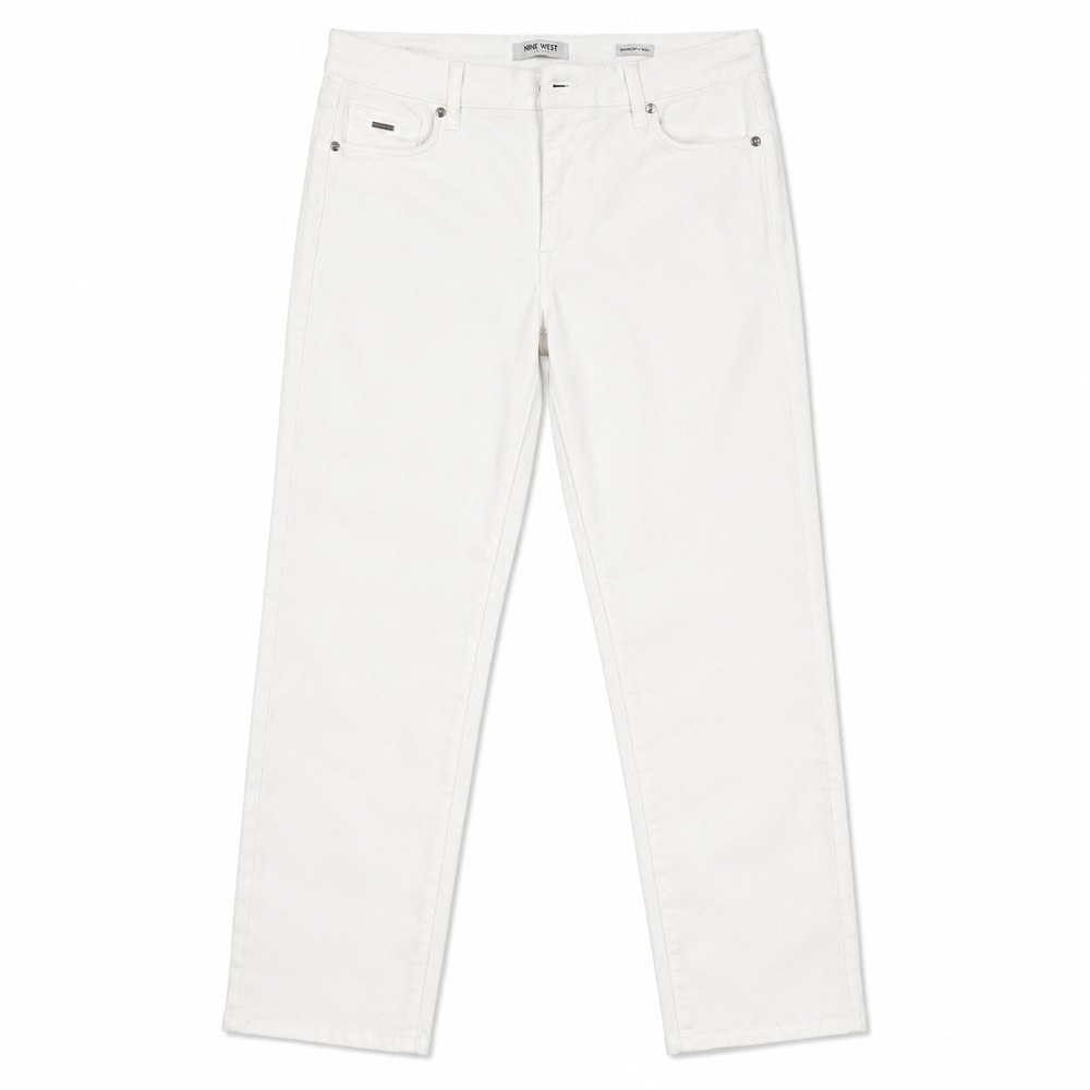 NINE WEST Gramercy Crop Jeans Women 10 White Slim Straight Stretch Denim